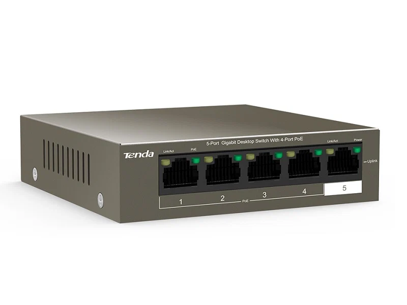 Tenda TEG1105P-4-63W 5-Port Gigabit PoE Switch - 4 PoE, 58W, 802.3af/at, 6kV - Image 2