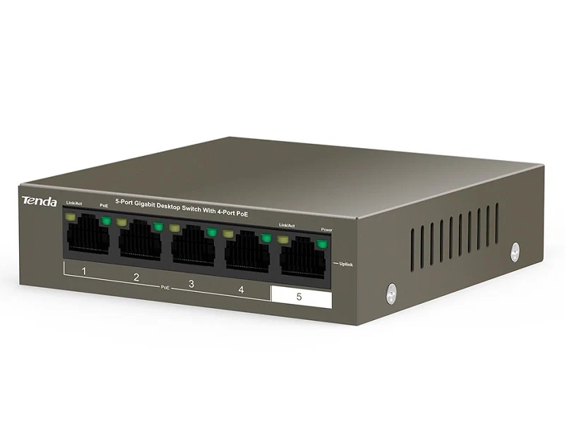 Tenda TEG1105P-4-63W 5-Port Gigabit PoE Switch - 4 PoE, 58W, 802.3af/at, 6kV - Image 3