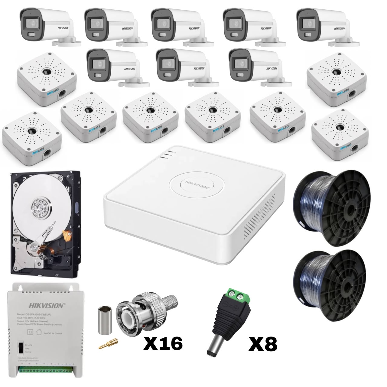 Hikvision 8-Channel 2MP ColorVu Bullet CCTV Camera Kit with Audio & 2TB HDD – 8 Cameras - AUDIO