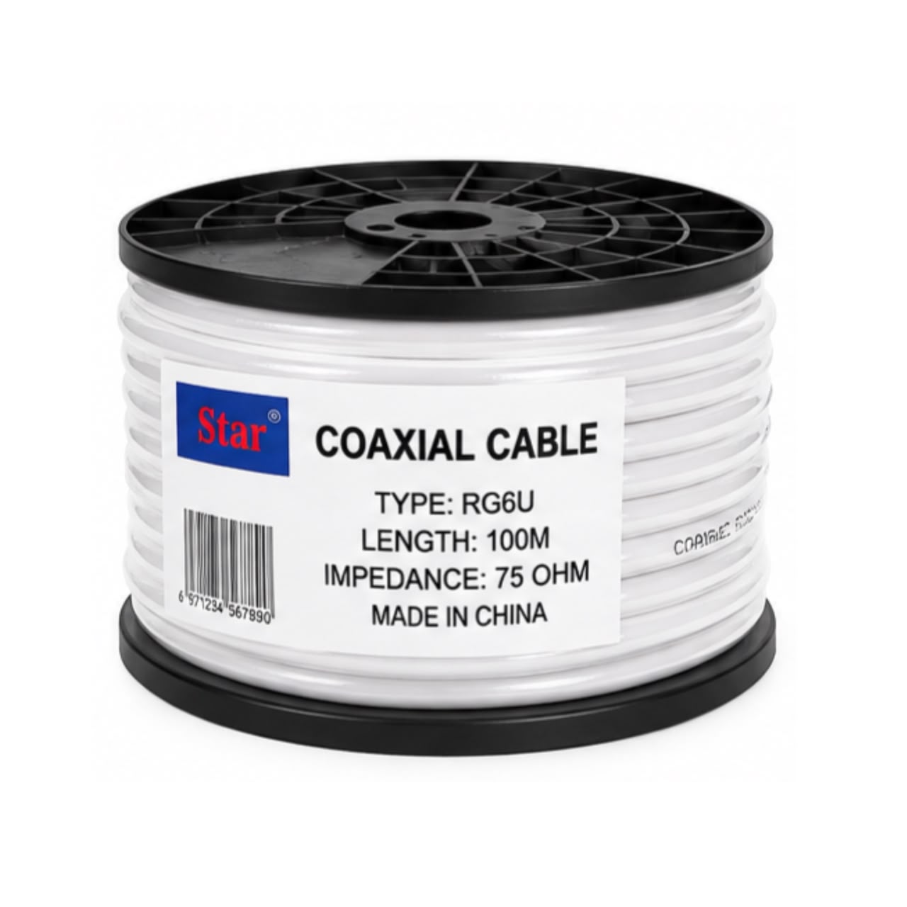 Star RG6U DStv Satellite Coaxial Cable – 100 Metres, 75 Ohm, White